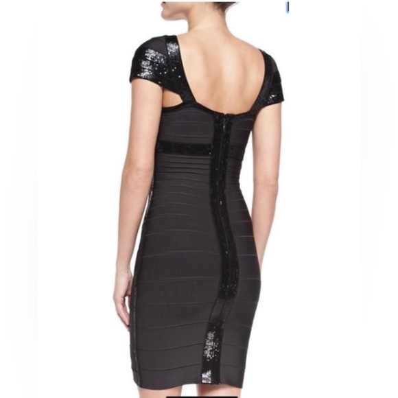 Herve Leger sequence cap sleeve dress - Picture 2 of 11